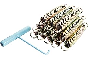 SkyBound Trampoline Springs - 7.5 Inch, 12 Stainless Steel Springs - Heavy Duty Trampoline Springs - Weather Resistant Galvanized Steel with Rubber Tipped Hooks - Spring Replacement Kit with T-Hook