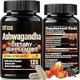 Sound Health Bloom Ashwagandha Capsules Supplements - Ashwagandha Powder for Women & Man | Vegan, Plant Based, Gluten-Free, Non-GMO | 120 Capsules (60 Servings)