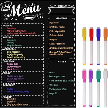 Amazon Com Moko Magnetic Menu Board For Kitchen Fridge With 8