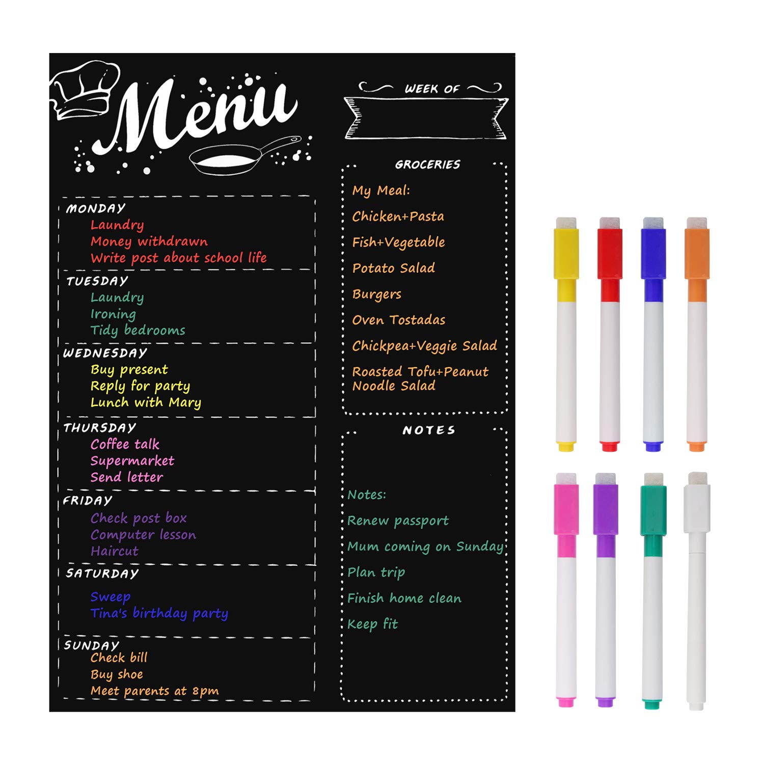 MoKo Menu Board for Kitchen Fridge,Dry Erase List Notepad