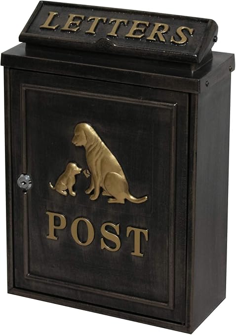 Amazon Co Jp サンニード ポスト 壁掛け Xz 114 犬の親子 幅29 5 奥行13 高さ41 Cm 鍵付き 鋳物 鋳造 ホーム キッチン