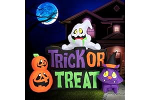 Holidayana Halloween Inflatables 9ft Trick or Treat Yard Sign. Large Halloween Inflatable Outdoor Decorations. Inflatable Halloween Blow ups. Premium Inflatable Yard Decorations with LEDs