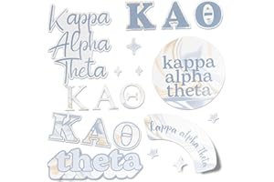 Desert Cactus Kappa Alpha Theta Sorority Sticker Decal Laptop Water Bottle Car (Marble Sheet)