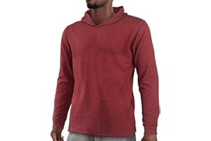 USKOY Mens Casual Hoodies Cotton Hooded Shirts Pullover Sweatshirts Comfy Long Sleeve Fitted