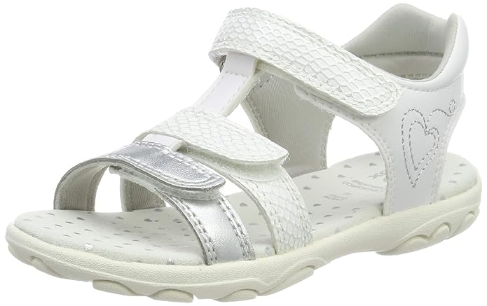 Geox J9290B 0QDBC C0871 Cuore Mädchen Sandale aus Lederimitat Klettverschluss