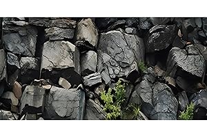 AWERT 36x18 inches Stone Aquarium Background Grey Rock Fish Tank Background Rocky Terrarium Background