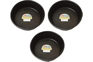 Little Giant Miller Manufacturing HP8 Rubber Feed Pan for Dogs and Horses, 8-Quart (3-Pack)