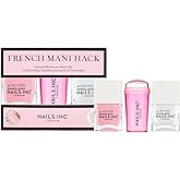 Nails Inc 45 Second Speedy Gloss French Manicure Hack Set, Pink, No Chip, Long Lasting, Quick Dry, Air Dry, Professional Manicures & Pedicures, Silicone Stamper, DIY Nail Art Design, 3 Piece Set