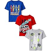 The Children's Place Baby-Boys and Toddler School,Learning Short Sleeve Graphic T-Shirts,3 Pack