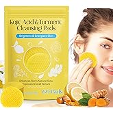 Turmeric Cleansing Pads for Face,60PCS Turmeric Cleansing Pads for Dark Spots,Exfoliating for Face and Body with Vitamin B5 Vitamin C for Body's Skin