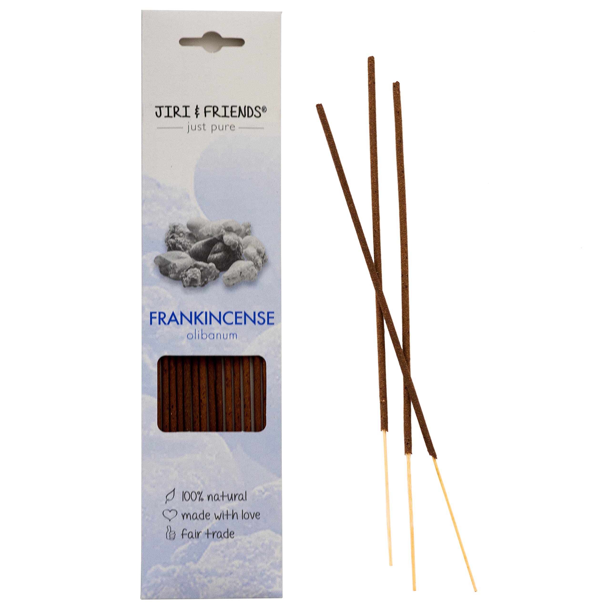 Jiri and Friends Frankincense (Olibanum) Incense Sticks 100% Natural 15 Pieces Natural Incense Fair Trade Incense