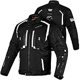 J.A.G. JAG Men's All Season Reflective Mesh Motorcycle Jacket | CE Armored Dual Sports Cordura Jacket with Removable Liner