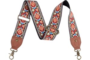 DKSONGR Purse Strap Replacement Crossbody Adjustable Bag Strap Retro Jacquard Embroidery Wide Shoulder Strap for Women Handbags