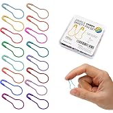 Flickzo Stitch Markers, 200pcs Crochet Markers, 0.85" Metal Bulb Safety Pins, 25+ Colorful Gourd Pins, Knitting Stitch Markers for Crocheting, Crochet Accessories for Fabric &amp; Paper