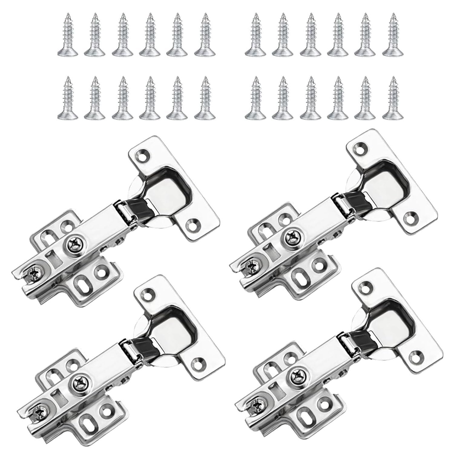 JOYVOX 4 Pcs Cabinet Hinges - Soft Close Kitchen Cupboard Hinges Concealed, 35mm Cup with Screws, Durable Stainless Steel for Cabinet Doors