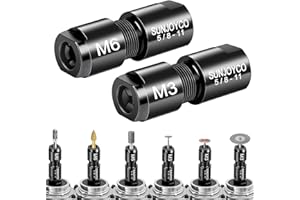 SUNJOYCO 2 PCS Angle Grinder to Die Grinder Adapter, 5/8"-11 Thread to 1/4" (6mm) & 1/8" (3mm) Collet Chucks, Angle Grinder t