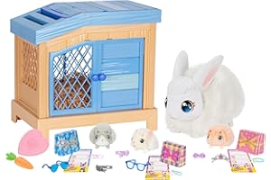 Little Live Pets Bunny Mama Surprise Toy Set, Hutch Interactive Animal Playset with 3 Surprise Babies, 20+ Sounds, Bunny Accessories for Girls Ages 3+