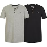 Tommy Bahama Mens 2 Pack Henley T-Shirts Soft Cotton Short Sleeve Shirt | Lightweight Stretchy &amp; Breathable Top, Lounge Sleep &amp; Layering Undershirt, Travel Vacation &amp; Everyday Casual Clothing