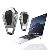 AILEXIM Portable Invisible Laptop Stand Ergonomic Keyboard Riser Lightweight Mini Aluminium Keyboard Stand Cooling Pad Laptop Riser for MacBook Dell HP Suitable for 11-17 Inch Laptop (Silver, 2Pc)