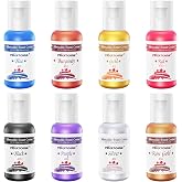 Food Coloring Metallic Color Paint 8 Colors | Metallic Edible Paint for Airbrush Cake Paint, Baking, chocolate, candy, donuts, biscuits, DIY Supplies Kit