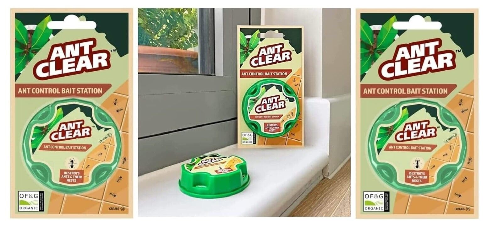 SK INFINITY | Ant Clear - Ant Bait Station Ready To Use Pest Control Destroys Ants and Their Nests Highly Attractive (2- Pack (2 Bait Station))