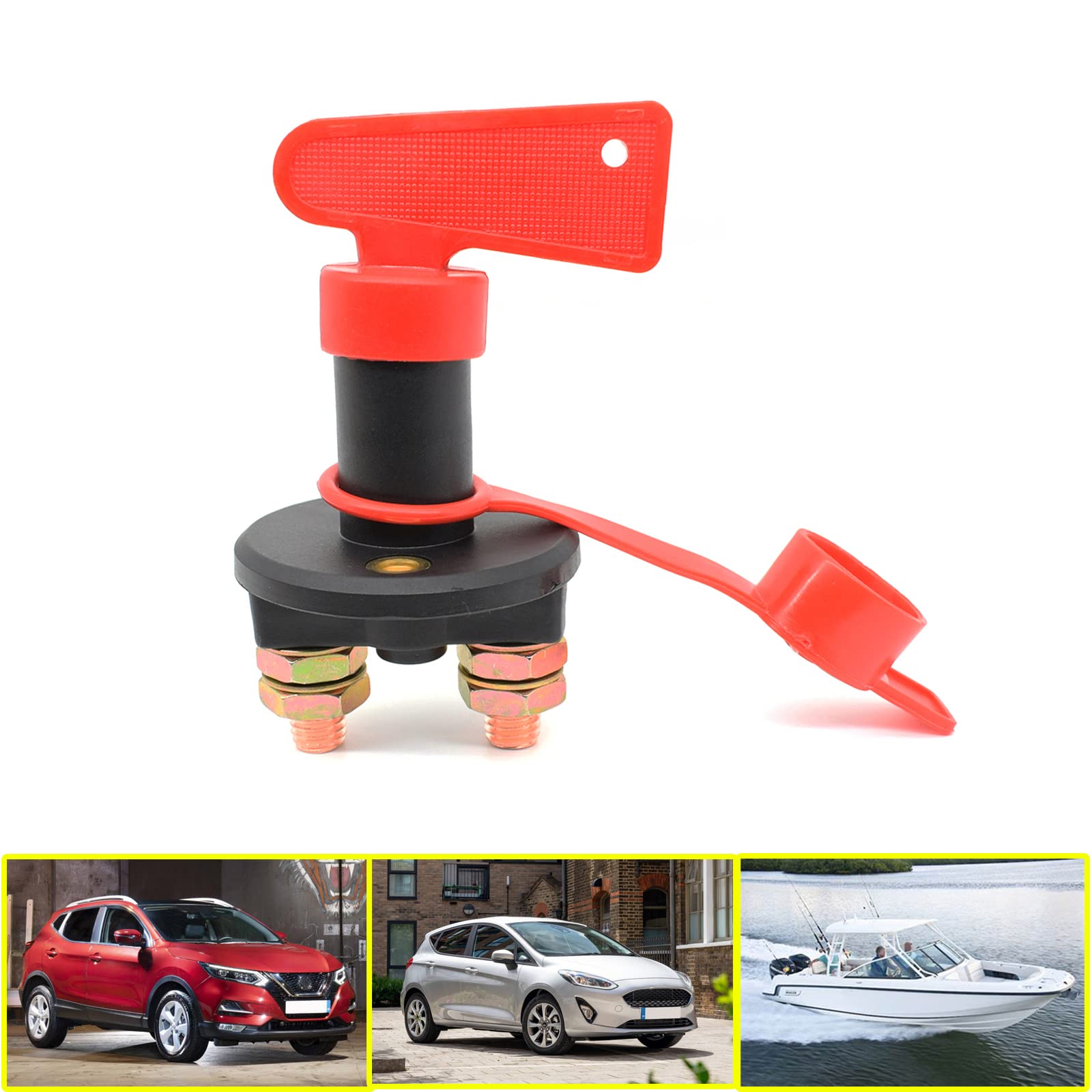 thumbnail image 2 of Battery Isolator Switch, Universal 12V-60V 300A High Current Battery Power Cut Isolator Kill Switch 10000 Times Electrical Life, Knob Control Power 2 of 13