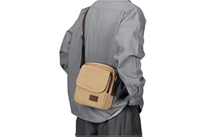 WISEPACK Mens Crossbody Bag,Man Purse Side Bag over the Shoulder Bag for Men Women Small Canvas Messenger Bag for Phone Passport