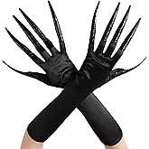 Long Finger Claw with Black Gloves for Women Scary Vampire Witch Cosplay Costume Accessories Set