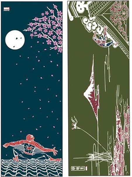 Amazon Co Jp スパイダーマン てぬぐい 日本タオル ２柄セット 月に桜 富士に凧 おもちゃ