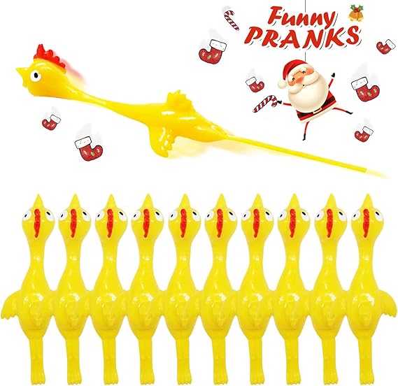 QSLKI 3er Set Quietschende Gummi Hühner - Lustiges Spielzeug Für Kinder & Hunde