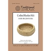 Traditional Craft Kits Coiled Basket Kit for Beginners | DIY Coiled Basket Kit with Fiber Rush Raffia &amp; Tools, Made in USA