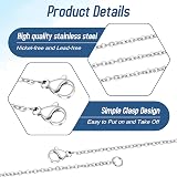Mozeat Lens 20pcs Stainless Steel Necklace Chains 1.5mm 45cm Silver view 3