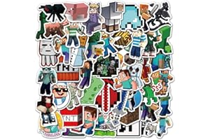 Potota Minecra_ft Stickers| 50 Pack |Vinyl Waterproof Stickers for Laptop,Bumper,Water Bottles,Computer,Phone,Hard hat,Car Stickers and Decals,(Minecra_ft-50)