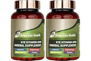 MAPUG Eye Vitamin & Mineral Supplement with Lutein, Zeaxanthin, Supports Eye Strain, Vision Health for Adults with Vitamins C & E, Vegan Eye Vitamins Supplement - 90 Capsules (2pcs)