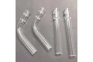 GENERIC 4-Pack Solo Borosilicate Glass Tube Stem Set - 110mm Straight & Curved for Steam Chemistry, Air Drying, and Lab Applications