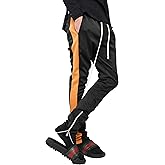 Mens Track Pants Two Tone (2X-Large, 1vw19_Black/neon Orange)