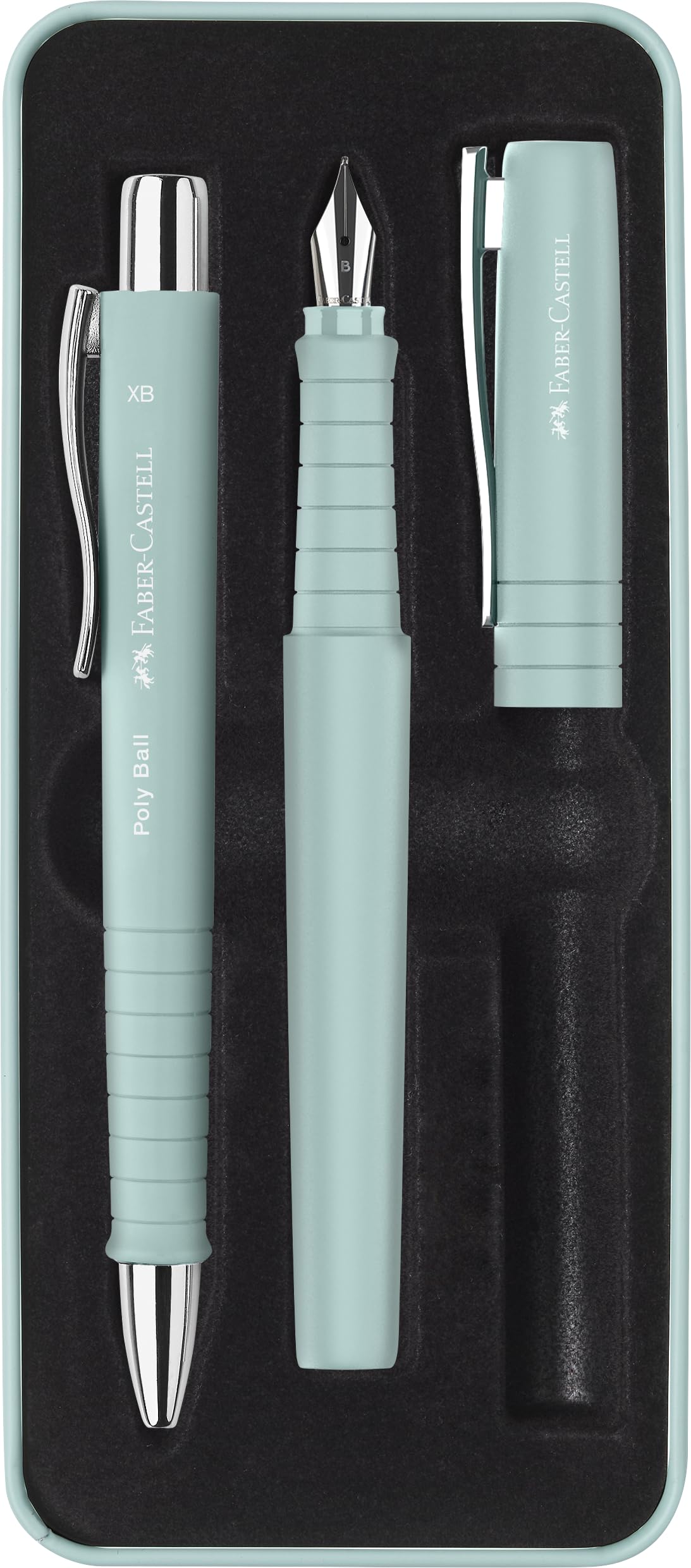 FABER-CASTELL 241053 - Schreibset Poly Pen mit Kugelschreiber und Füller, caribic blue