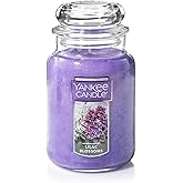 Yankee Candle Lilac Blossoms Scented, Classic 22oz Large Jar Single Wick Candle, Over 110 Hours of Burn Time, Violet