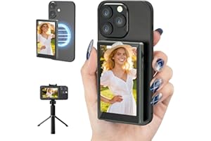 Vlog Selfie Monitor Screen for iPhone: Magnetic phone vlog selfie monitor screen with 5G & Bluetooth Dual - Mode 50m Remote B