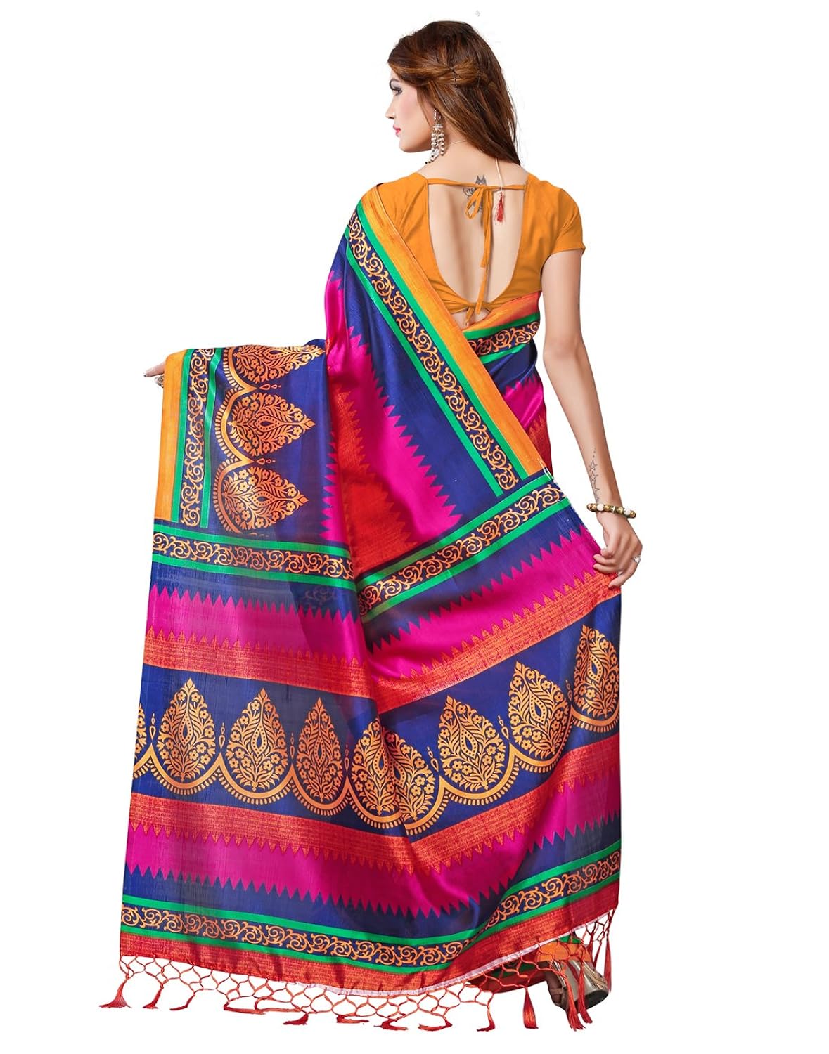 e-vastram women's mysore art silk saree with blouse piece(nstasselmulti_multi)