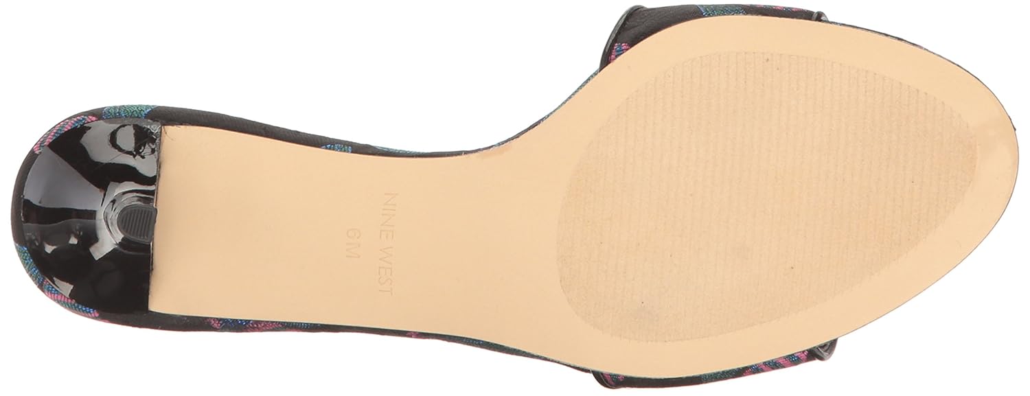 nine west lavender fabric mule black 5 b(m) us