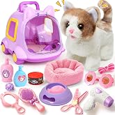 TUZT Robot Cat Toys for Kids Girls 3 4 5 6 Year Old, Interactive Toy Cat Stuffed Animal with Walking and Meowing, Pretend Play Toys for Girl, for Girls 3 4 5 6 7 8 Year Old