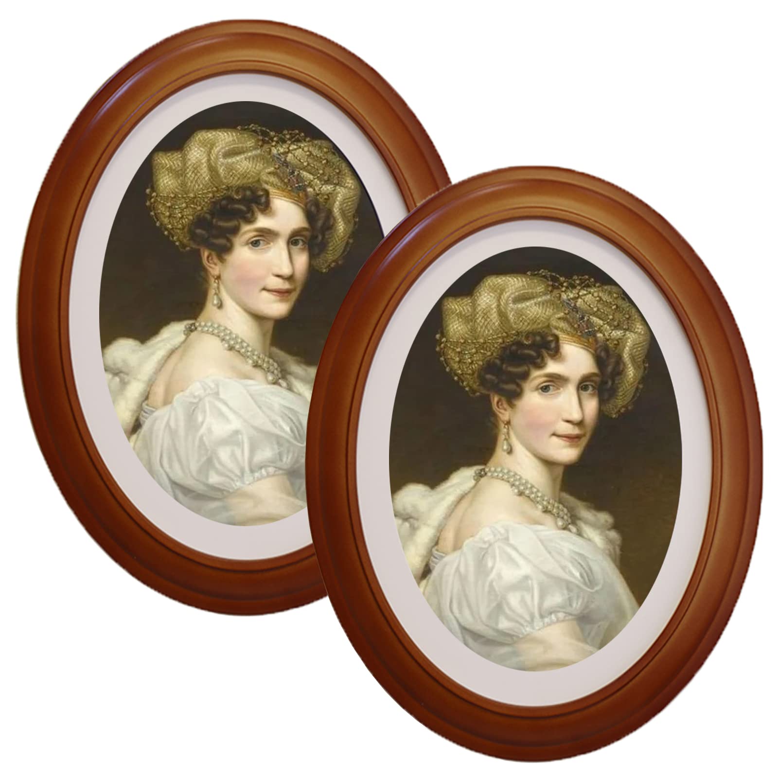 Photo 1 of ** ONE SCRATCHED**
GRRONZEE 2 Pack Brown Oval Picture Frames 8 by 10 Oval Photo Frames, 8x10 Wall Mounting for Home Decor, Photo Gallery