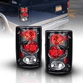 AmeriLite Black Replacement Brake Tail Lights Set For Ford Excursion/Econoline Van - Passenger and Driver Side