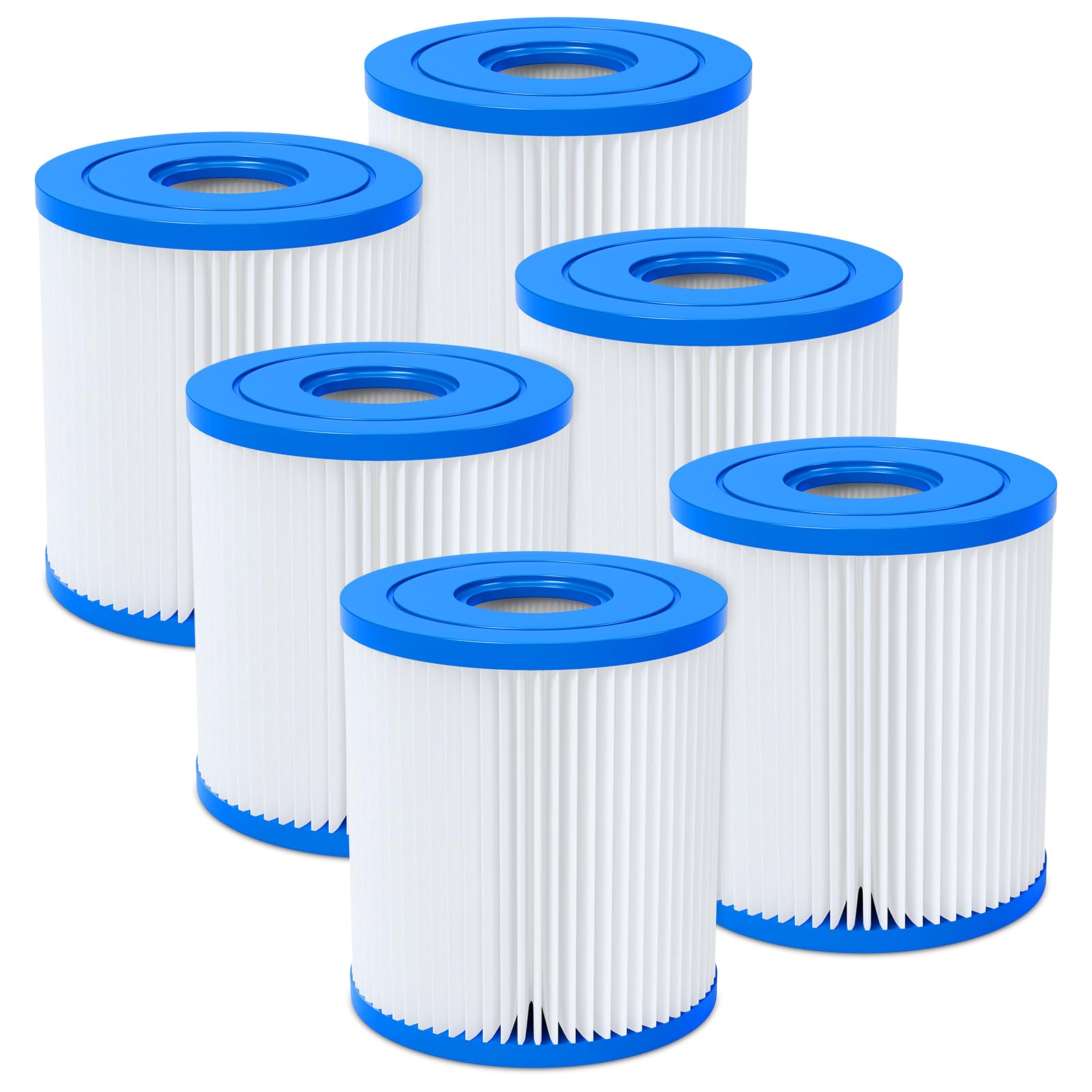 Photo 1 of Fil-fresh Type H Pool Filters Cartridge Compatible with Intex 330 GPH Above-Ground Filter Pump, Replaces 29007E/Type H, 6-Pack