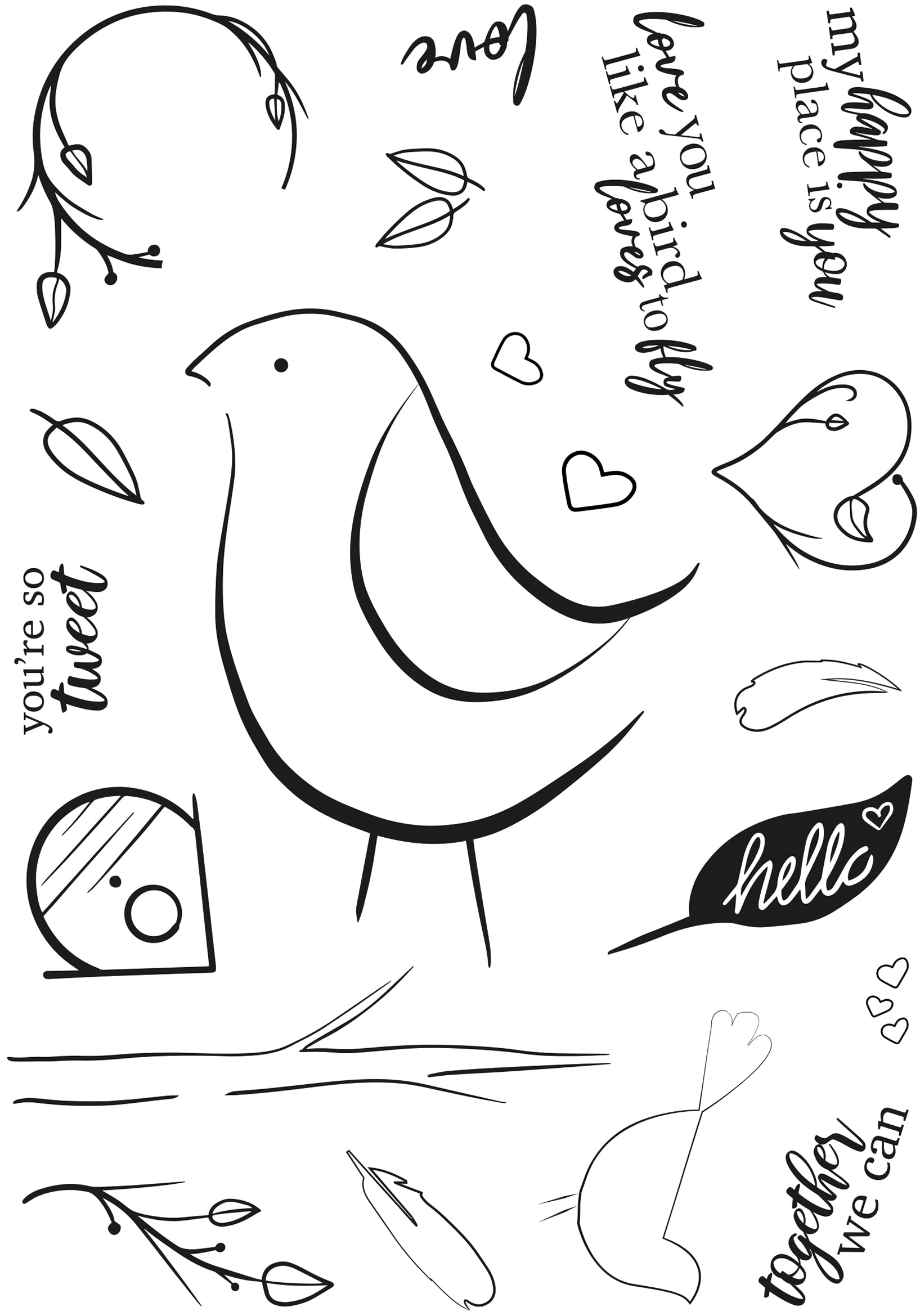 Creative Expressions Bonnita Moaby-You're Tweet-Clear Stamp Set, 6 x 8 inches
