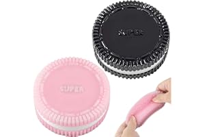 Gytera Sticky Cookie Squishies Fidget Toys Adults, Squishy Toys Sensory Toys for Kids with Autism, Fidgets Stocking Stuffers for Kids for Grandkids Teens(2 Pack Pink Black)