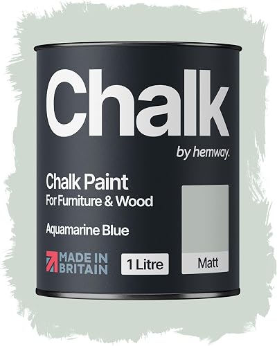 Hemway Aquamarine Blue Chalk Paint 1L Matt Finish Furniture & Walls