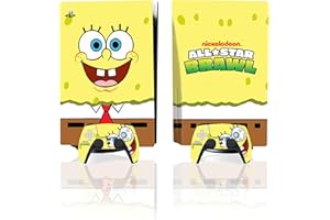 Heiko Stickers are Suitable for PS5 Console Skin disc Version, Compatible with PlayStation 5 Console/Controller Shell, Bubble-Free Sticker Protection, Third-Party PS5 Accessories(Spongebob)