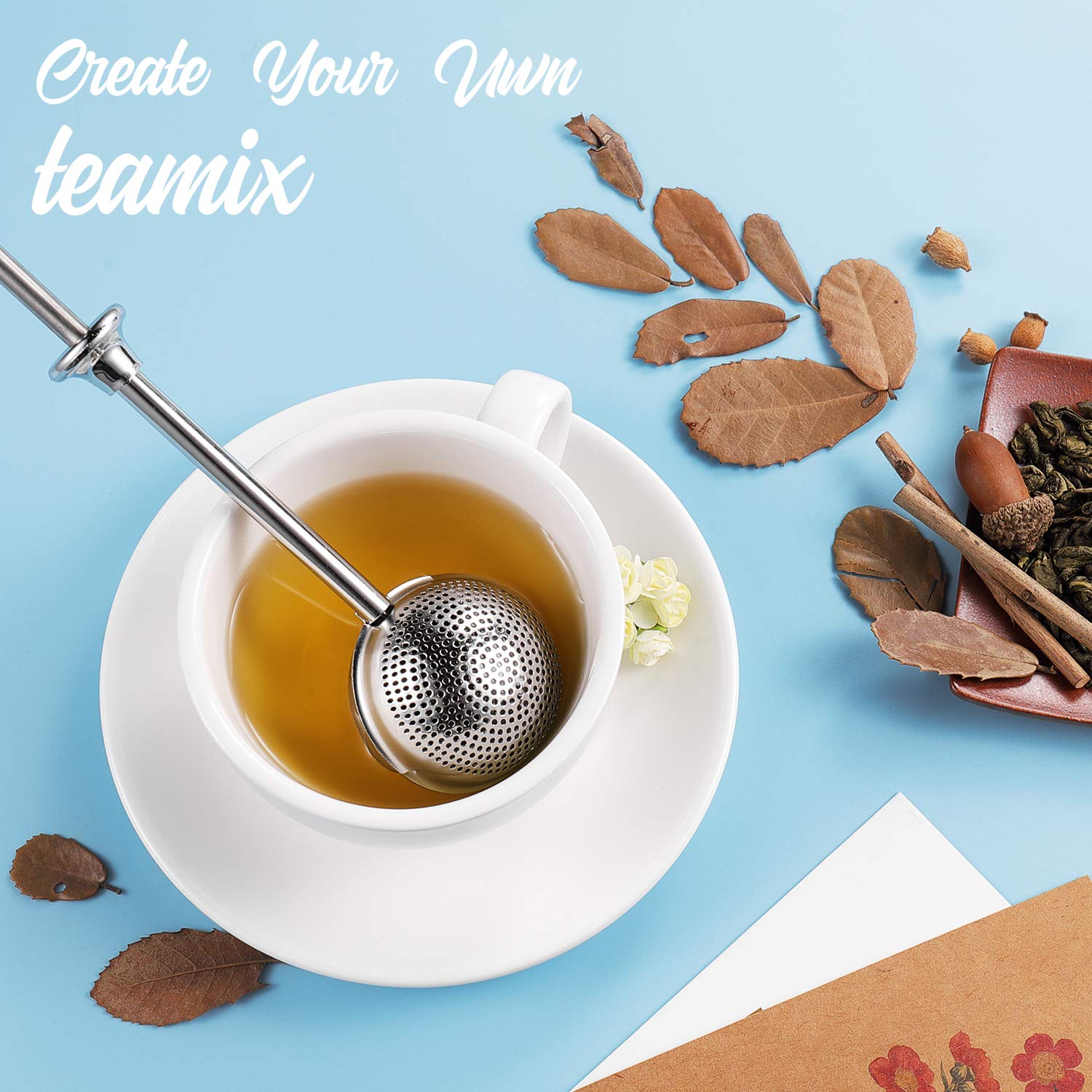 Senbowe 2 Pack Stainless Steel Tea Infuser Tea Strainer, Stainless Steel Tea Ball Infuser Strainer Steeper for Loose Leaf Tea& Herbal Teas- Great Gift for Tea Lovers